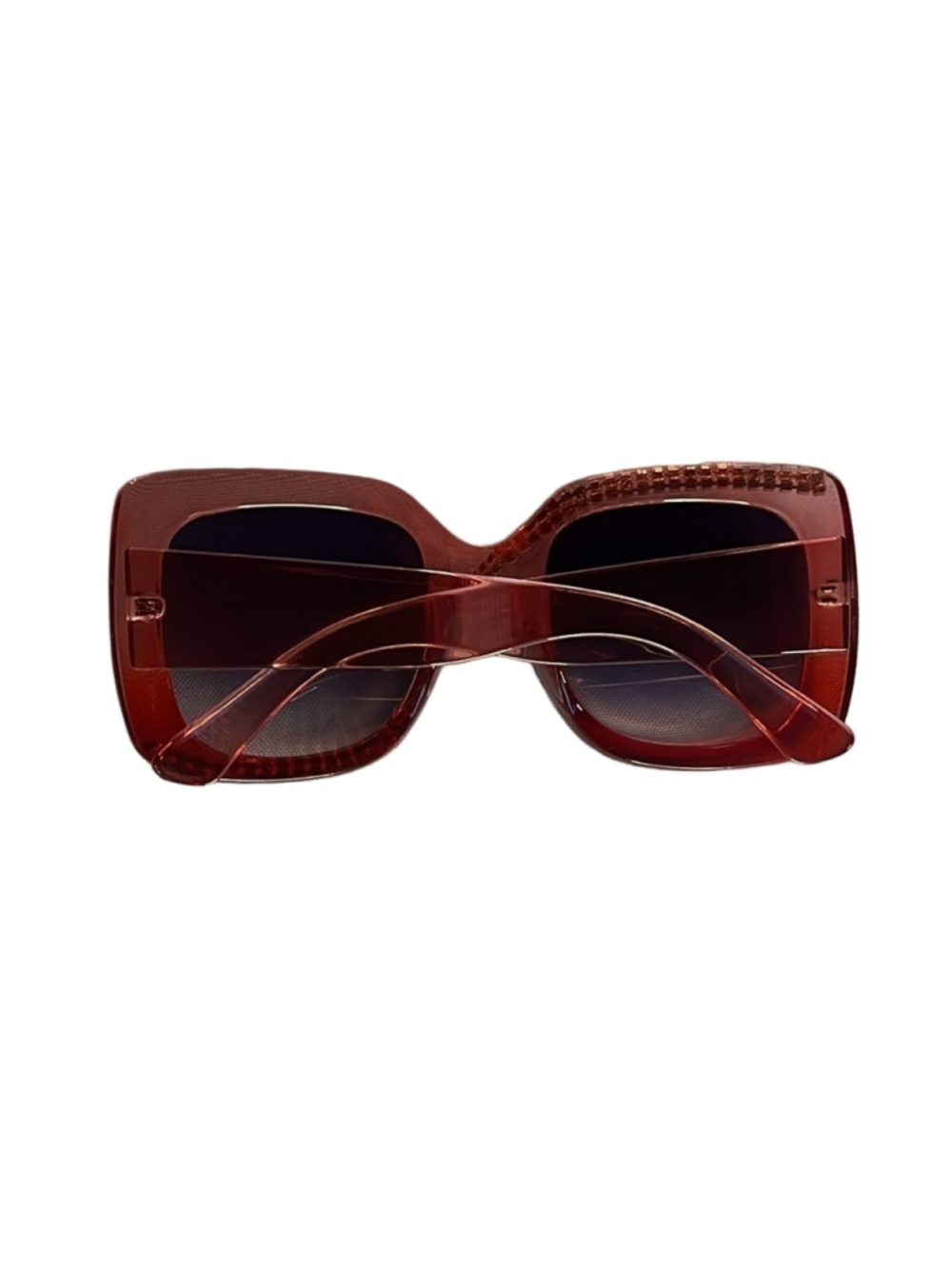 RED SQUARE RHINESTONE GLASSES W/FREE CASE ✨✨✨ - Picture 3 of 7